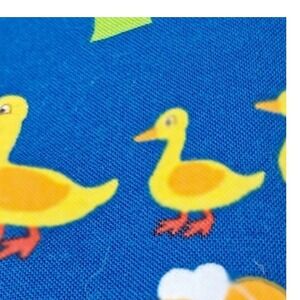Farm Animals Fabric Cute Cow Duck Horse Sheep Blue‎ Novelty Material